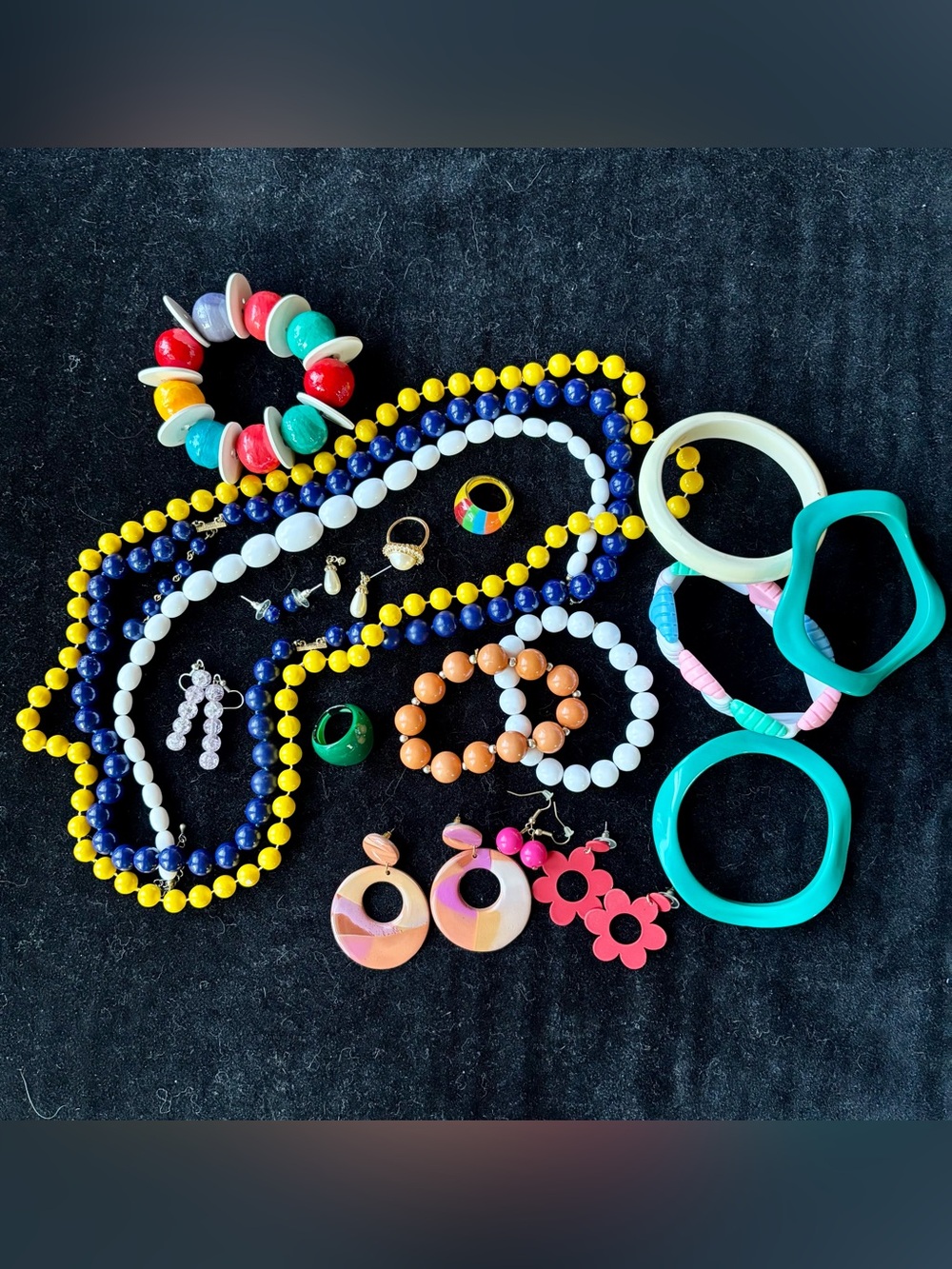 Vintage & 80s Style Colorful Costume Jewelry Lot Chunky Retro Jewelry